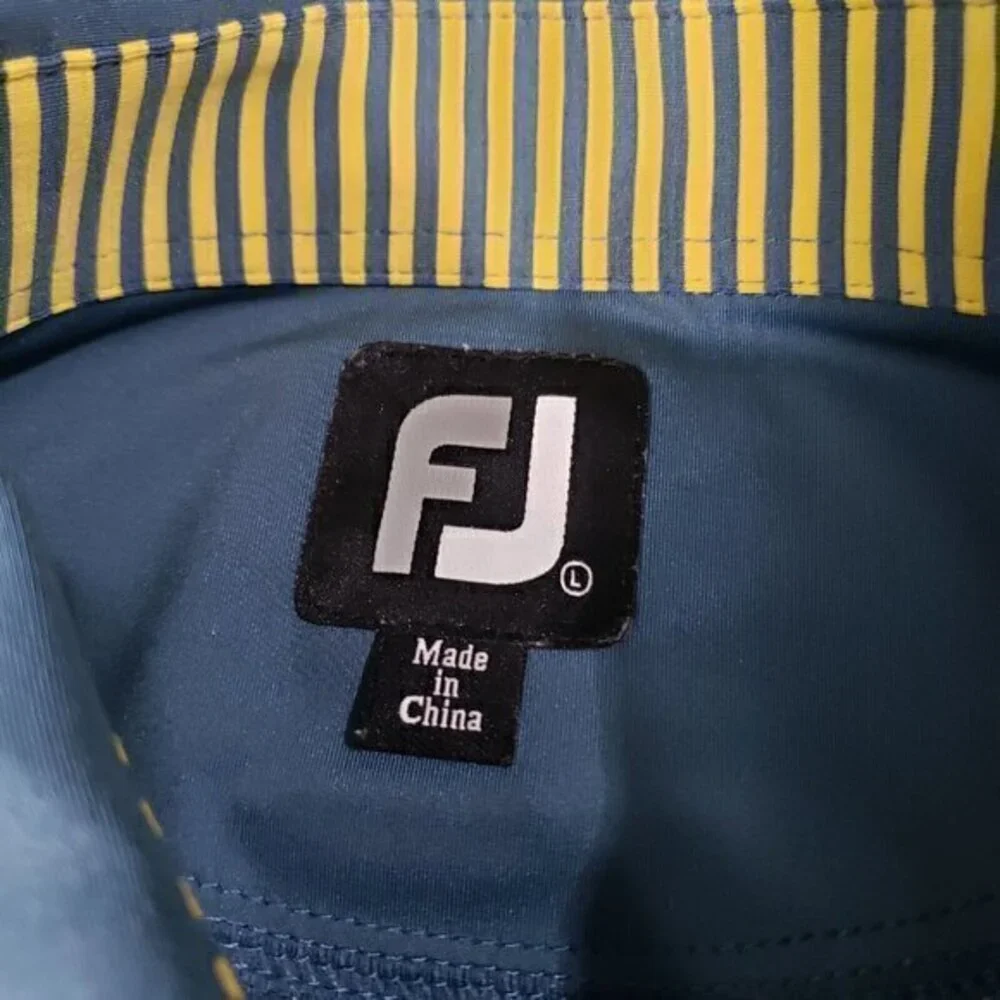 FootJoy Mens Large Fernandina Beach Golf Club Athletic Short Sleeve Polo Florida